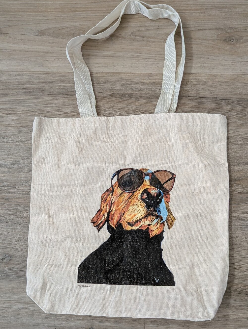 Q-tees Canvas Dog Tote Bag with Sunglass Dog Print